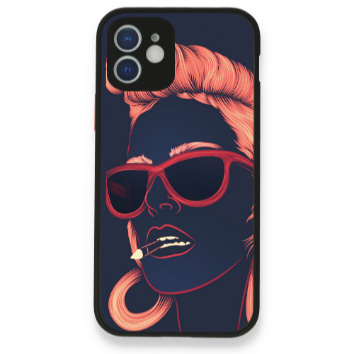 Apple iPhone 12 Girl retro Black Glossy Θήκη