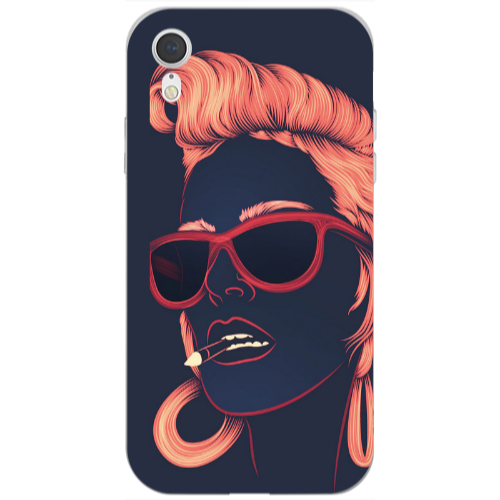 Apple iPhone Xr Girl retro Transparent Silicone TPU Θήκη