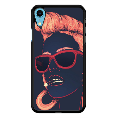 Apple iPhone Xr Girl retro Black Glossy Θήκη
