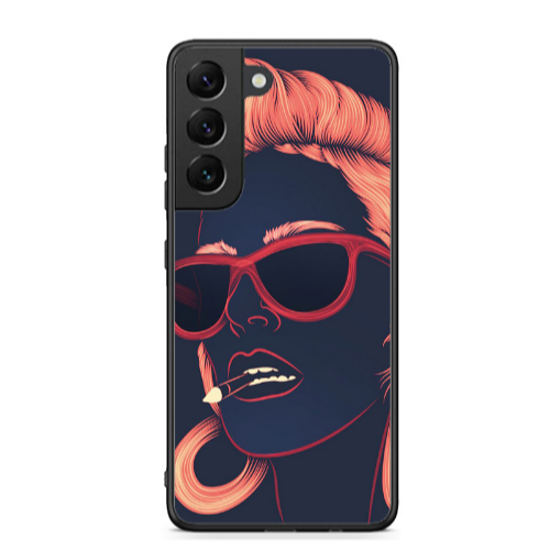 Samsung S22 Plus Girl retro Black Glossy Θήκη