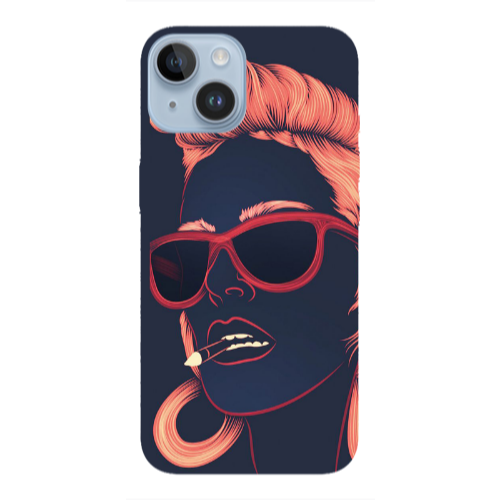 Apple iPhone 14 Plus Girl retro Transparent Silicone TPU Θήκη