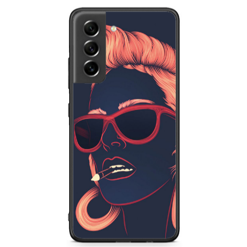 Samsung S21 FE Girl retro Black Glossy Θήκη
