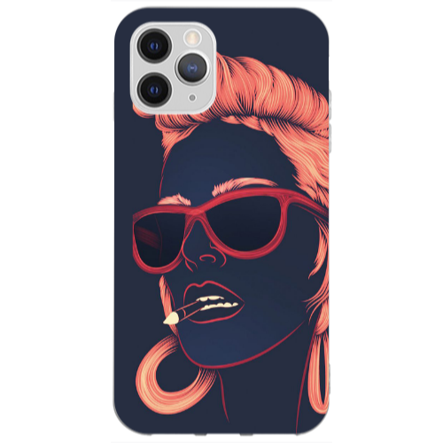 Apple iPhone 12 Pro Max Girl retro Transparent Silicone TPU Θήκη