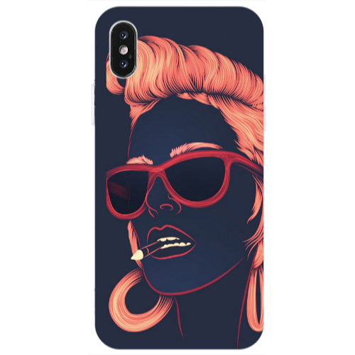 Apple iPhone Xs Max Girl retro Transparent Silicone TPU Θήκη