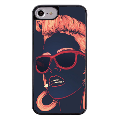 Apple iPhone 7 Girl retro Black Glossy Θήκη