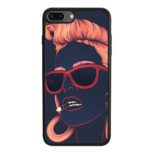 Apple iPhone 7 Plus Girl retro Black Glossy Θήκη