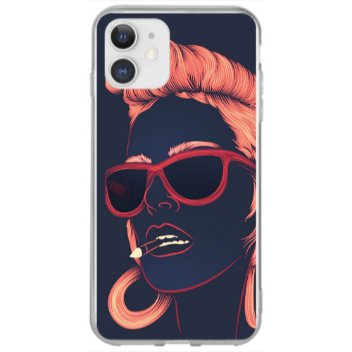Apple iPhone 12 Mini Girl retro Transparent Silicone TPU Θήκη