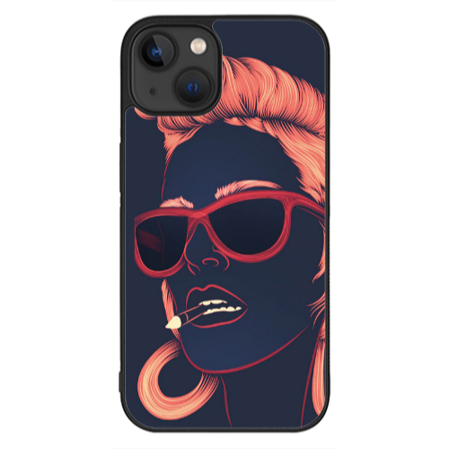 Apple iPhone 13 Mini Girl retro Black Glossy Θήκη
