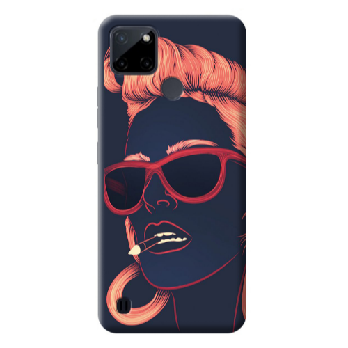 Realme C25Y Girl retro Transparent Silicone TPU Θήκη