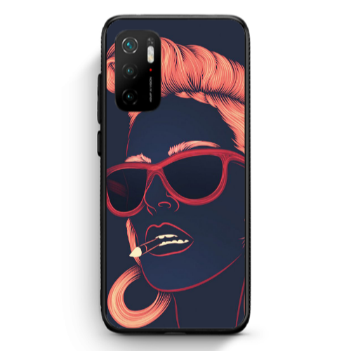 Xiaomi Poco M3 Pro Girl retro Black Glossy Θήκη