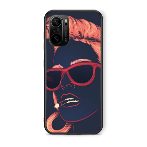 Xiaomi Poco F3 Girl retro Black Glossy Θήκη