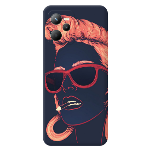 Realme C35 Girl retro Transparent Silicone TPU Θήκη