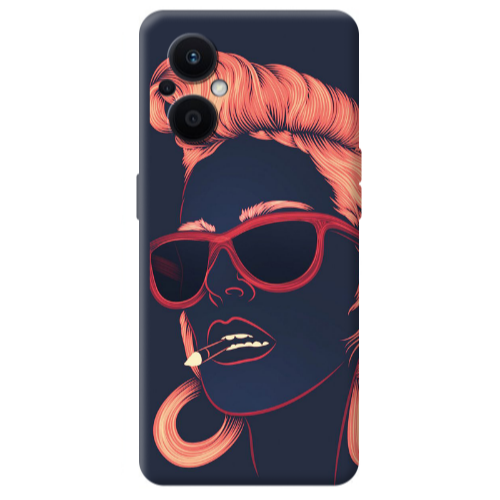 Oppo Reno 7 Lite Girl retro Transparent Silicone TPU Θήκη