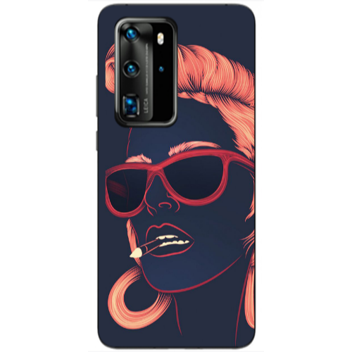 Huawei P40 Pro Girl retro Transparent Silicone TPU Θήκη