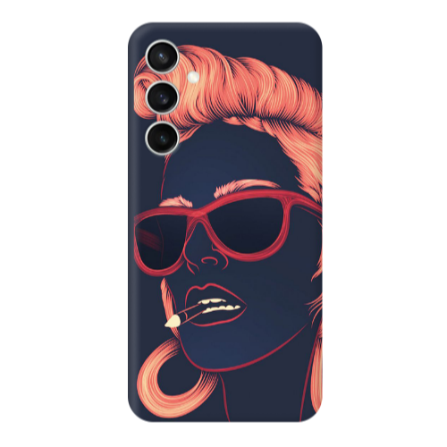 Samsung S23FE Girl retro Transparent Silicone TPU Θήκη