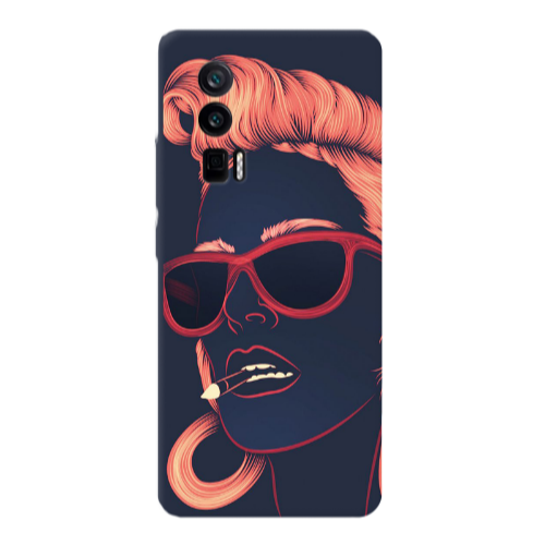 Xiaomi Poco F5 Pro Girl retro Transparent Silicone TPU Θήκη