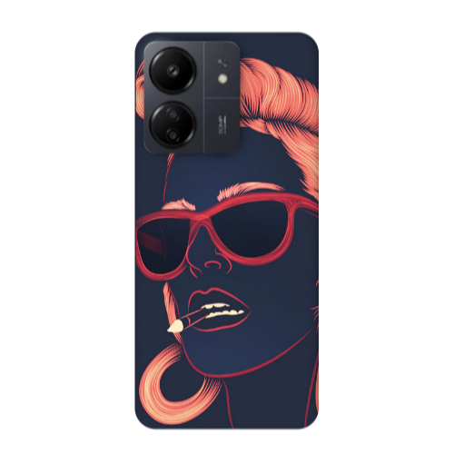 Xiaomi Redmi 13C Girl retro Transparent Silicone TPU Θήκη