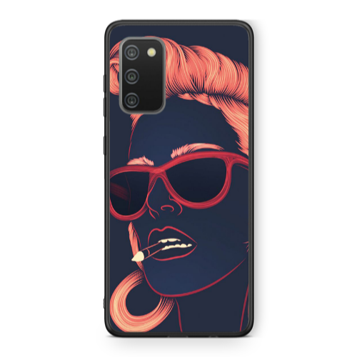 Samsung A02s Girl retro Black Glossy Θήκη