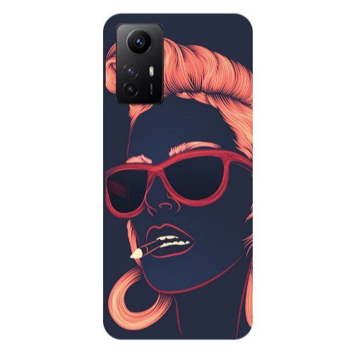 Xiaomi Redmi Note 12s Girl retro Transparent Silicone TPU Θήκη