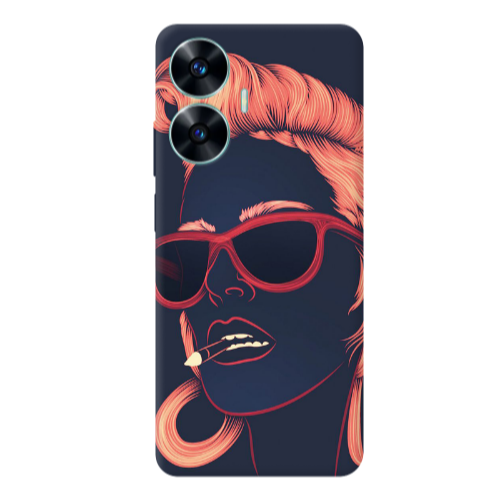 Realme C55 Girl retro Transparent Silicone TPU Θήκη