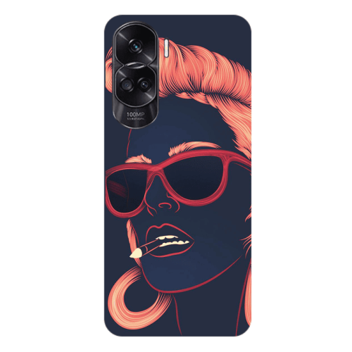 Honor 90 Lite 5G Girl retro Transparent Silicone TPU Θήκη