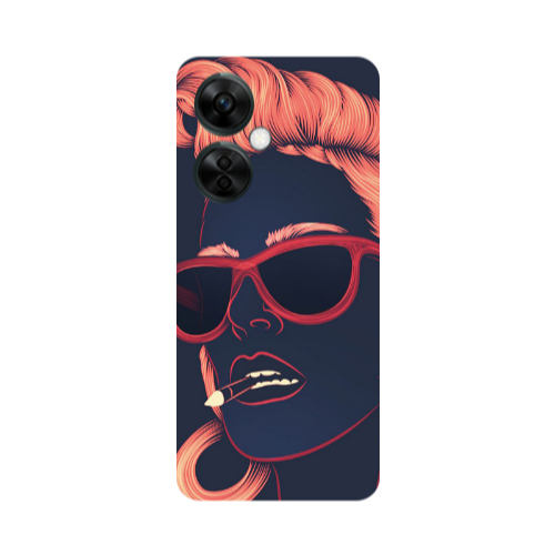 Oneplus Nord CE 3 Lite 5G Girl retro Transparent Silicone TPU Θήκη