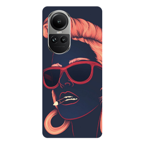 Oppo Reno10 5G Girl retro Transparent Silicone TPU Θήκη
