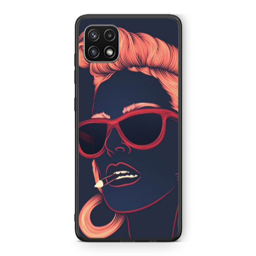 Samsung A22 5G Girl retro Black Glossy Θήκη