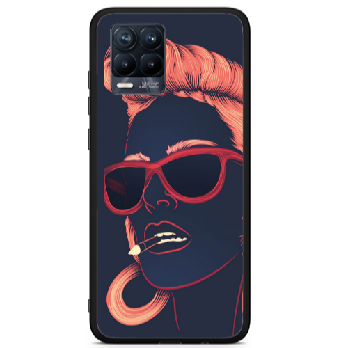 Realme 8 i Girl retro Black Glossy Θήκη