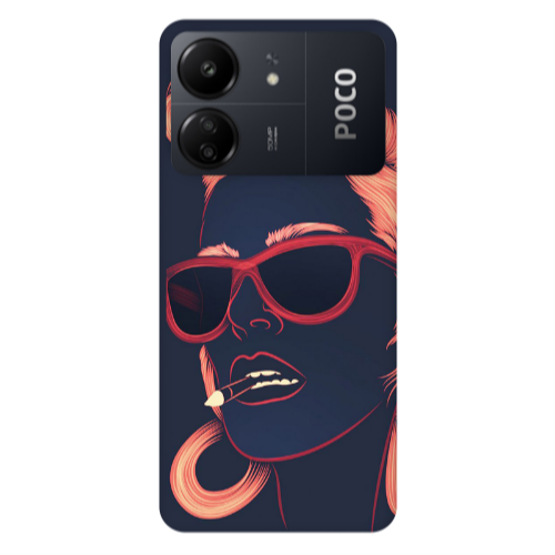 Xiaomi Poco C65 Girl retro Transparent Silicone TPU Θήκη
