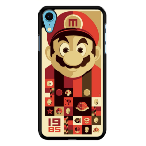 Apple iPhone Xr Super mario Black Glossy Θήκη