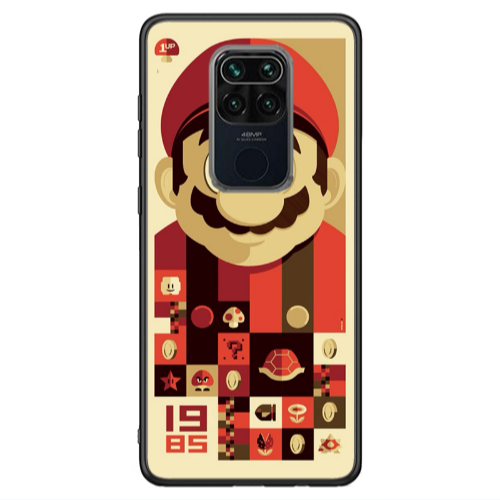 Xiaomi Redmi Note 9 Super mario Black Glossy Θήκη