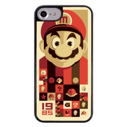 Apple iPhone 7 Super mario Black Glossy Θήκη