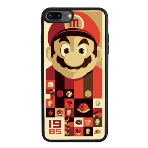 Apple iPhone 7 Plus Super mario Black Glossy Θήκη