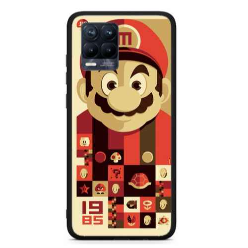 Realme 8  Super mario Black Glossy Θήκη