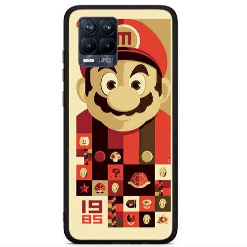 Realme 8 i Super mario Black Glossy Θήκη