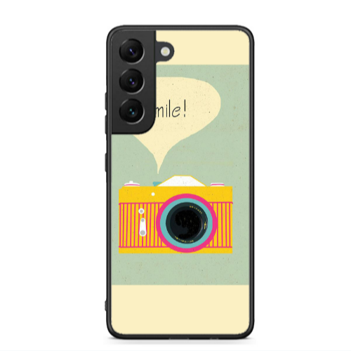 Samsung S22 Photo smile Black Glossy Θήκη