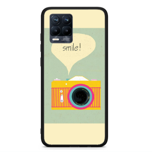 Realme 8  Photo smile Black Glossy Θήκη