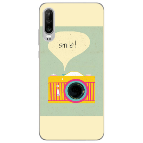 Huawei P30 Photo smile Transparent Silicone TPU Θήκη