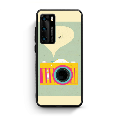 Huawei P40 Photo smile Black Glossy Θήκη