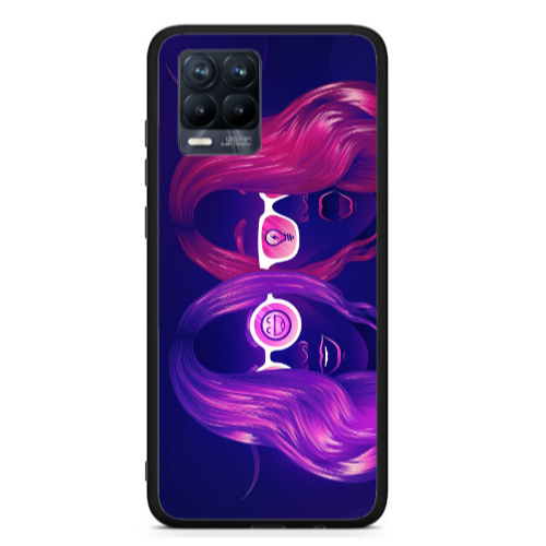 Realme 8  Dual style Black Glossy Θήκη
