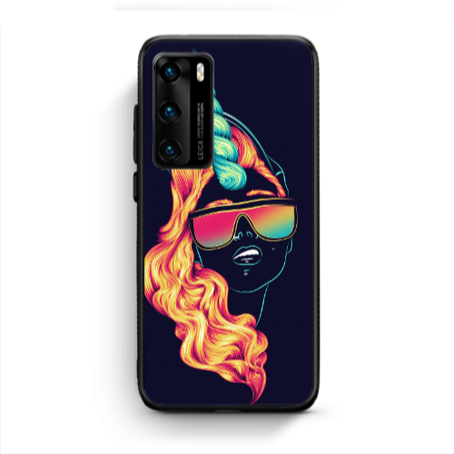 Huawei P40 Horn style Black Glossy Θήκη