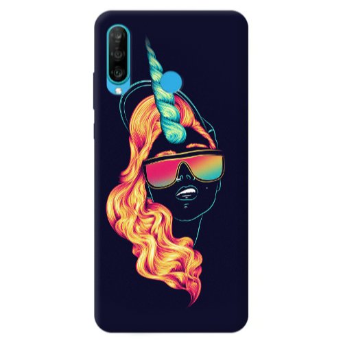 Huawei P30 Lite Horn style Transparent Silicone TPU Θήκη