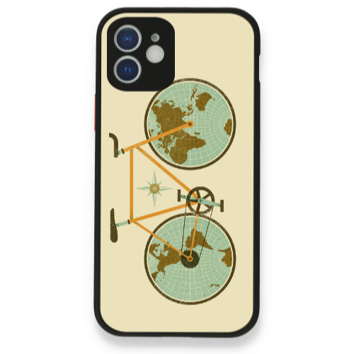 Apple iPhone 12 Bike map Black Glossy Θήκη
