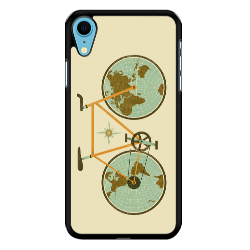 Apple iPhone Xr Bike map Black Glossy Θήκη