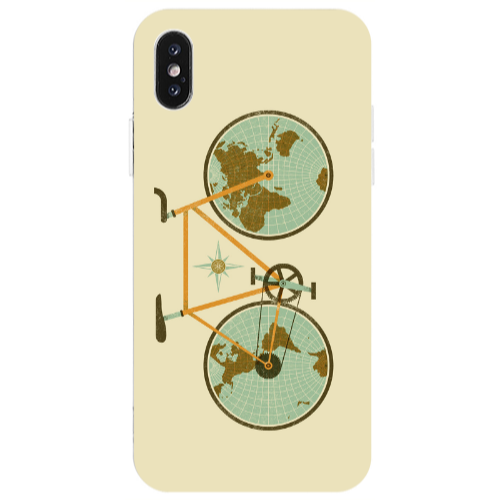 Apple iPhone Xs Max Bike map Transparent Silicone TPU Θήκη