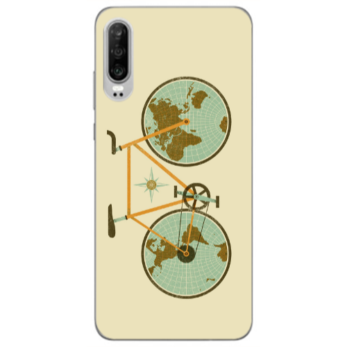 Huawei P30 Bike map Transparent Silicone TPU Θήκη