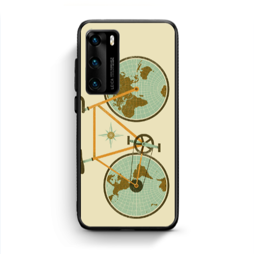 Huawei P40 Bike map Black Glossy Θήκη