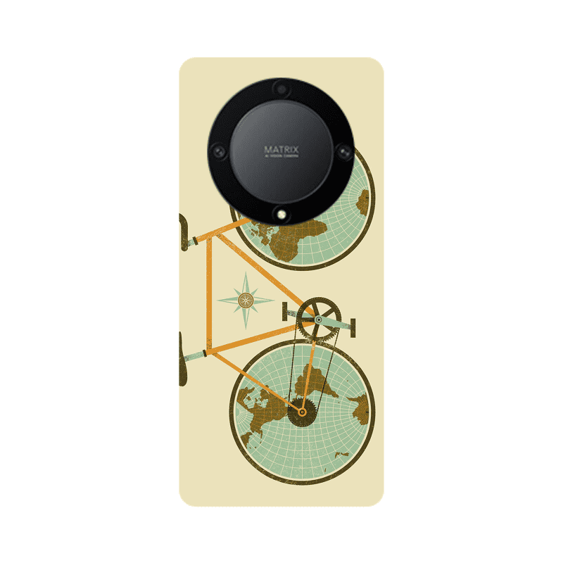 Honor Magic5 Lite 5G Bike map Transparent Silicone TPU Θήκη