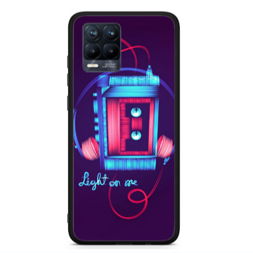 Realme 8  Light on me Black Glossy Θήκη